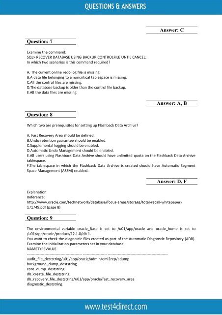 Up-to-Date 1Z0-067 Exam BrainDumps