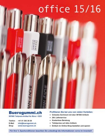 Büromaterial - Bürobedarf Katalog von www.Buerogummi.ch