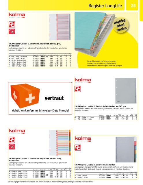 Büromaterial - Bürobedarf Katalog von www.Buerogummi.ch