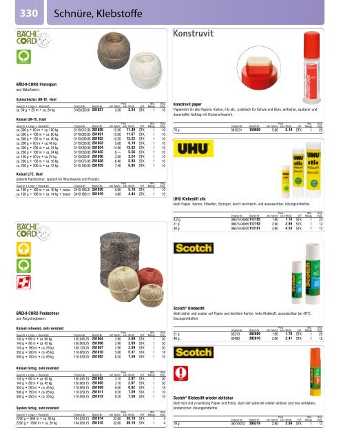 Büromaterial - Bürobedarf Katalog von www.Buerogummi.ch