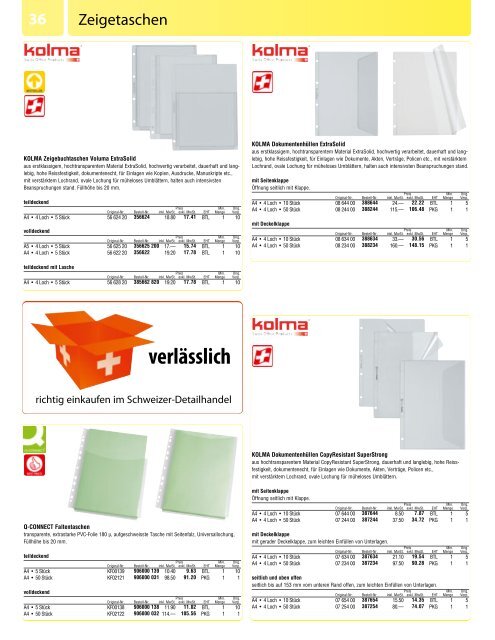 Büromaterial - Bürobedarf Katalog von www.Buerogummi.ch