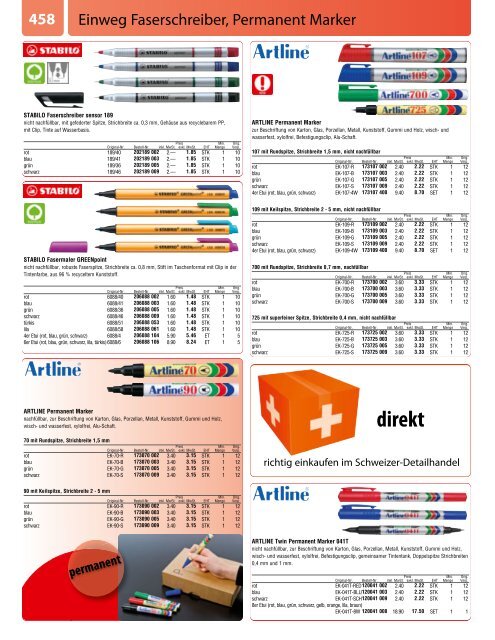 Büromaterial - Bürobedarf Katalog von www.Buerogummi.ch