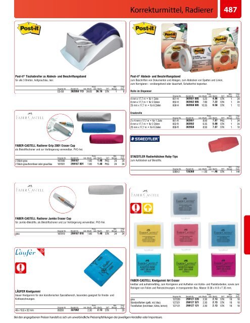 Büromaterial - Bürobedarf Katalog von www.Buerogummi.ch