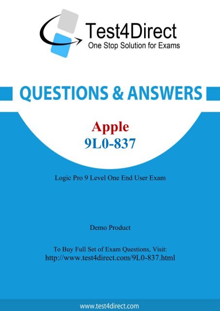 Pass 9L0-837 Exam Easily with BrainDumps