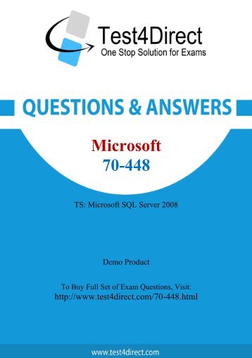 Pass 70-448 Exam Easily with BrainDumps