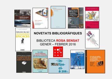NOVETATS BIBLIOGRÀFIQUES ROSA SENSAT GENER 2016-1
