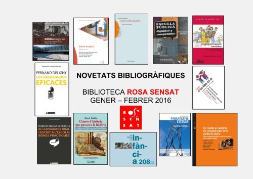 NOVETATS BIBLIOGRÀFIQUES ROSA SENSAT GENER 2016-1