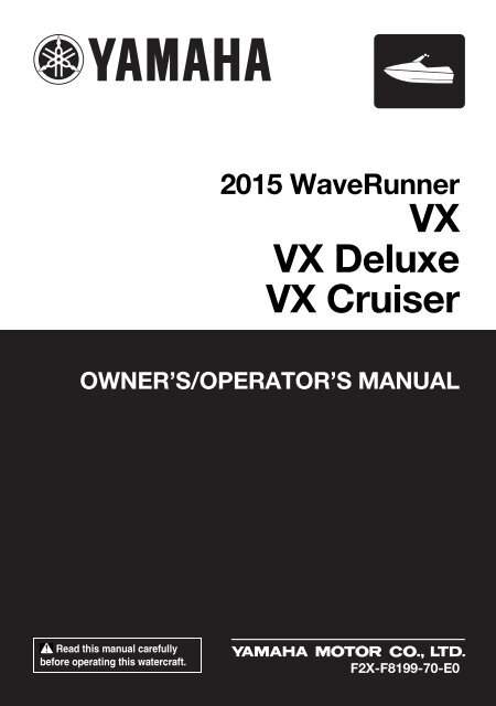 Yamaha VX Deluxe - 2015 - Mode d'emploi English