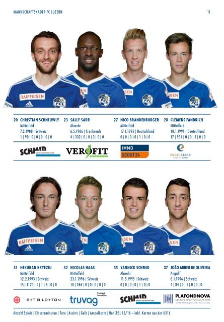 FC LUZERN Matchzytig N°9 15/16 (RSL 20) 