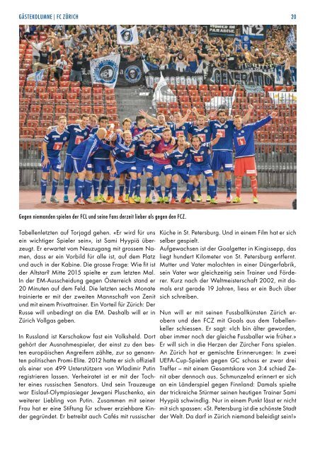 FC LUZERN Matchzytig N°9 15/16 (RSL 20) 