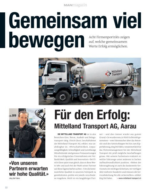 MANmagazin Truck 2/2015 Schweiz