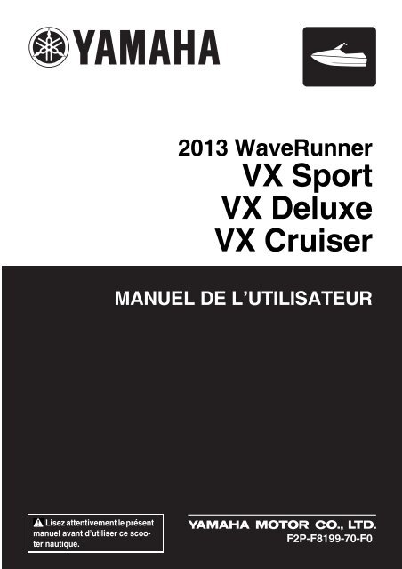 Yamaha VX Sport - 2013 - Mode d'emploi Fran&ccedil;ais