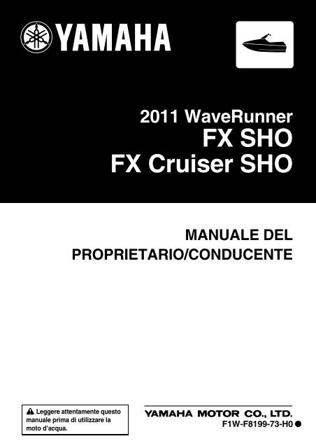 Yamaha SVHO - 2011 - Mode d'emploi Italiano
