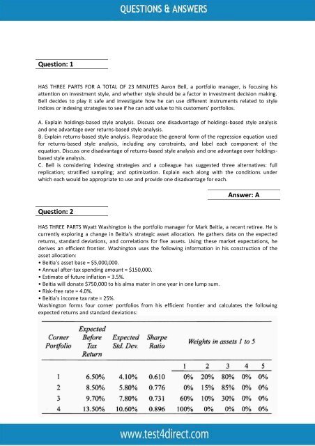 CFA-Level-III Latest Exam BrainDumps