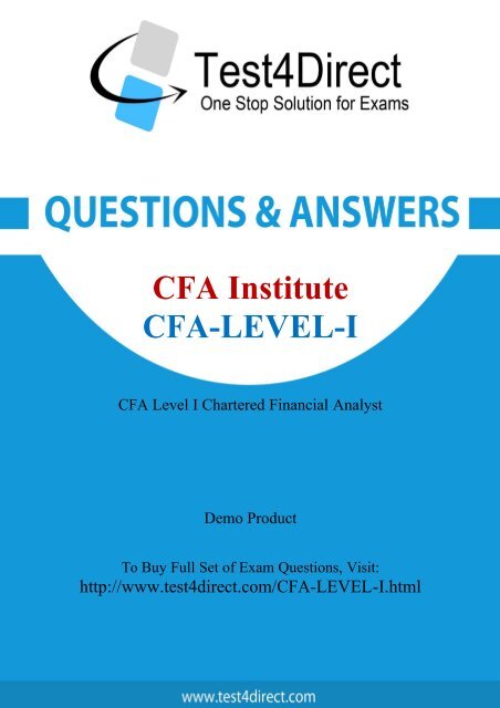 Real CFA-Level-I Exam BrainDumps for Free