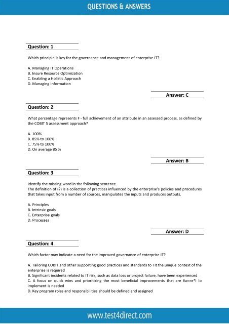 COBIT5 Actual Exam BrainDumps