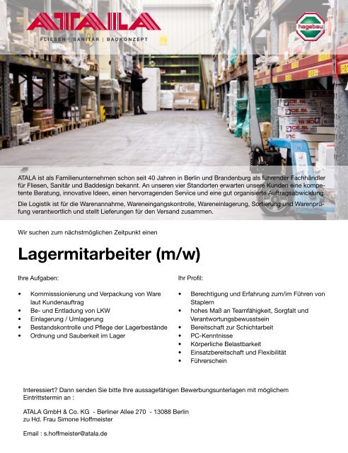 Lagermitarbeiter/in