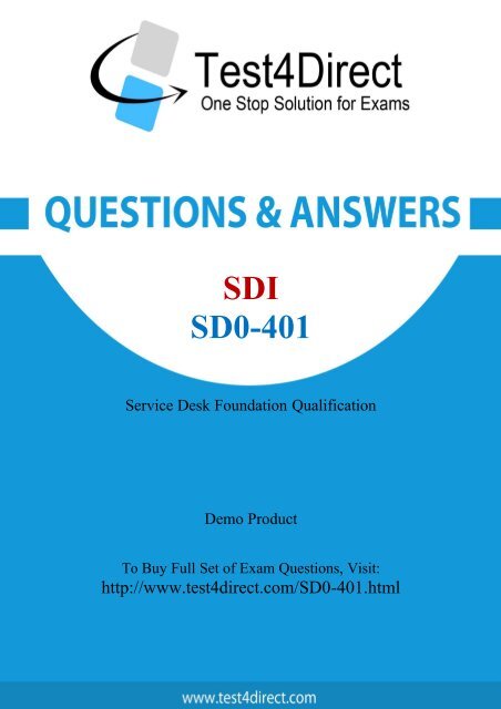 Pass SD0-401 Exam Easily with BrainDumps