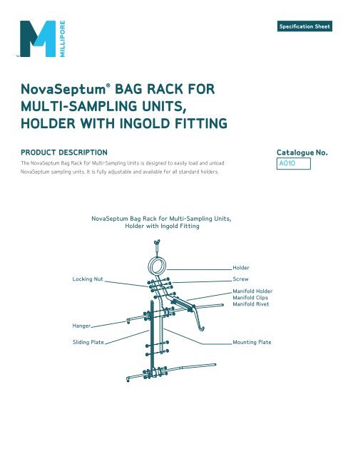 NovaSeptum® Bag Rack foR Multi-SaMpliNg uNitS ... - Millipore