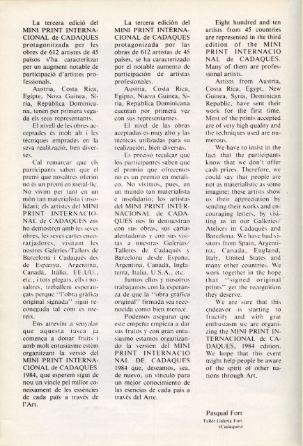 1983 CADAQUES MINI PRINT INTERNATIONAL