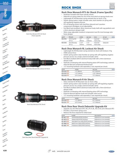 Rockshox Monarch Rt3 Debonair Air Pressure Chart