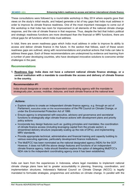 Enhancing India’s Readiness to Climate Finance