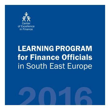 LEARNING PROGRAM for Finance Officials in SEE 2016