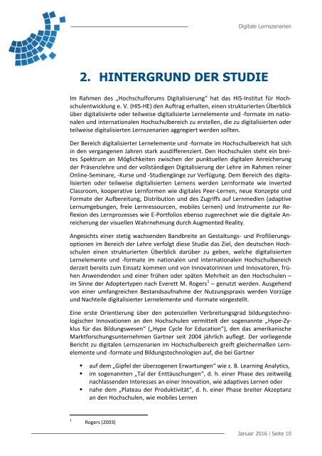 DIGITALE LERNSZENARIEN IM HOCHSCHULBEREICH