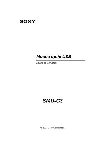 Sony SMU-C3 - SMU-C3 Consignes dâutilisation Roumain