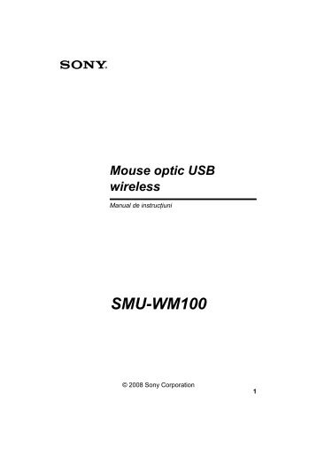 Sony SMU-WM100 - SMU-WM100 Mode d'emploi Roumain