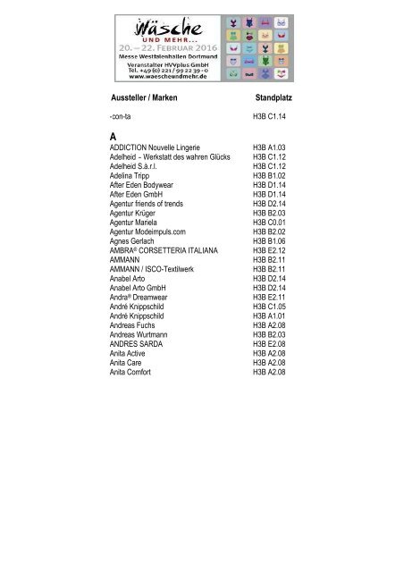 Aussteller- und Markenverzeichnis_Februar 2016