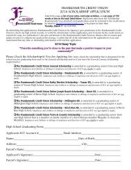 2016 Scholarship Application