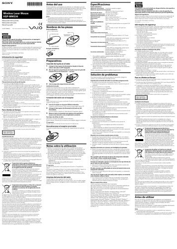 Sony VGP-WMS30 - VGP-WMS30 Mode d'emploi Portugais