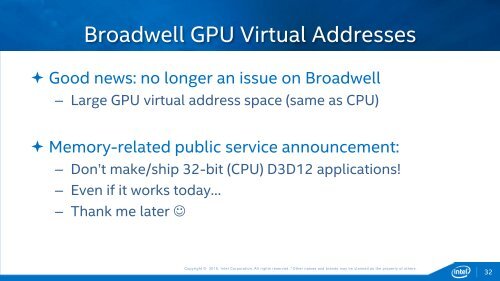 Efficient Rendering with DirectX 12 on Intel Graphics