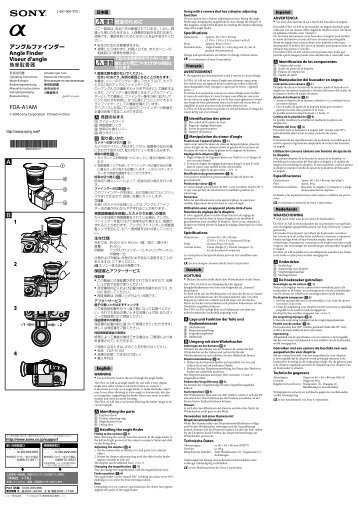 Sony FDA-A1AM - FDA-A1AM Consignes dâutilisation Allemand