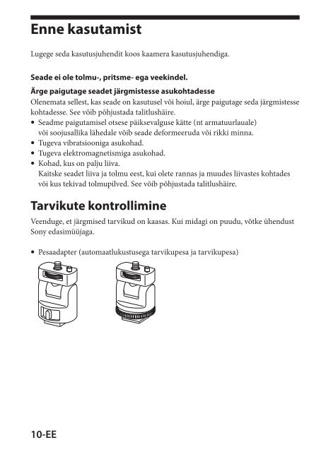 Sony CLM-V55 - CLM-V55 Consignes d&rsquo;utilisation Estonien