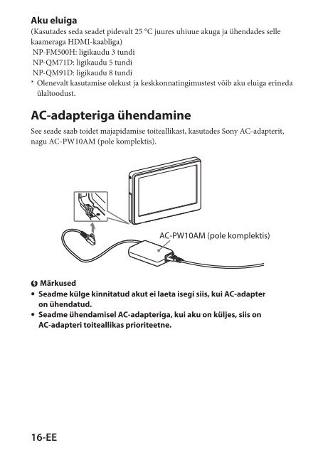 Sony CLM-V55 - CLM-V55 Consignes d&rsquo;utilisation Estonien