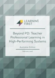 Beyond PD Teacher Professional Learning in High-Performing Systems