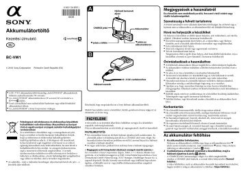 Sony BC-VW1 - BC-VW1 Mode d'emploi Hongrois