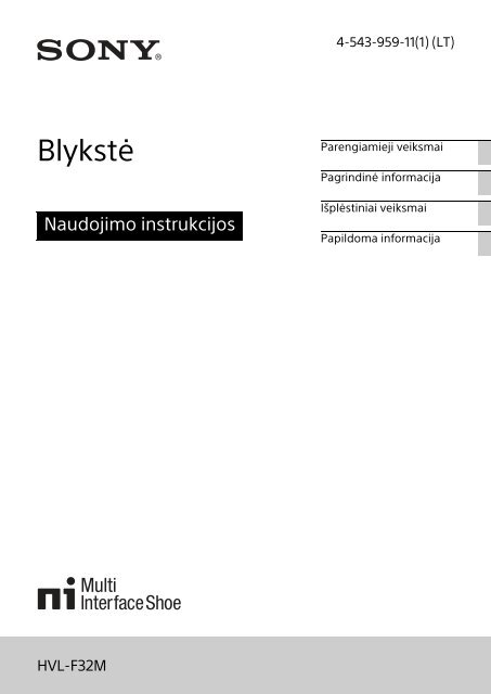 Sony HVL-F32M - HVL-F32M Consignes d&rsquo;utilisation Lituanien