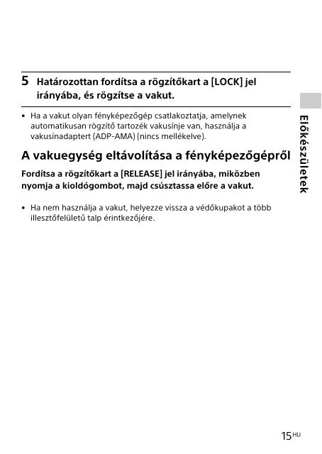 Sony HVL-F32M - HVL-F32M Mode d'emploi Hongrois