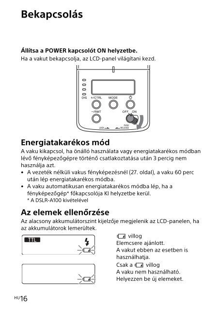 Sony HVL-F32M - HVL-F32M Mode d'emploi Hongrois