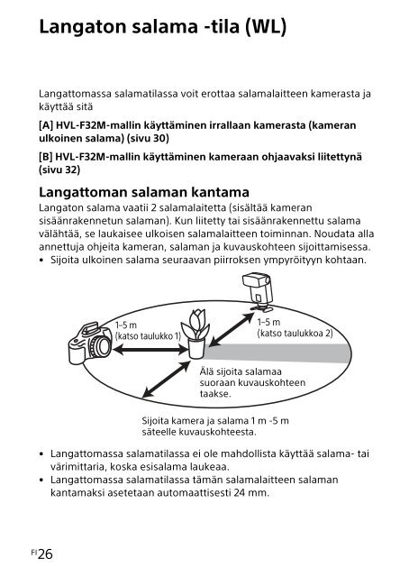 Sony HVL-F32M - HVL-F32M Mode d'emploi Finlandais