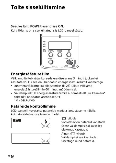 Sony HVL-F32M - HVL-F32M Consignes d&rsquo;utilisation Estonien