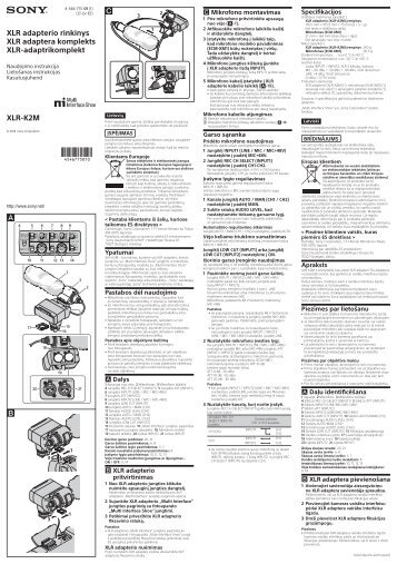 Sony XLR-K2M - XLR-K2M Consignes dâutilisation Lituanien