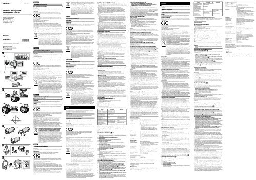 Sony ECM-HW2 - ECM-HW2 Consignes d&rsquo;utilisation Allemand