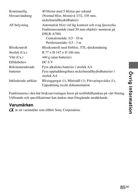 Sony HVL-F58AM - HVL-F58AM Consignes d&rsquo;utilisation Russe