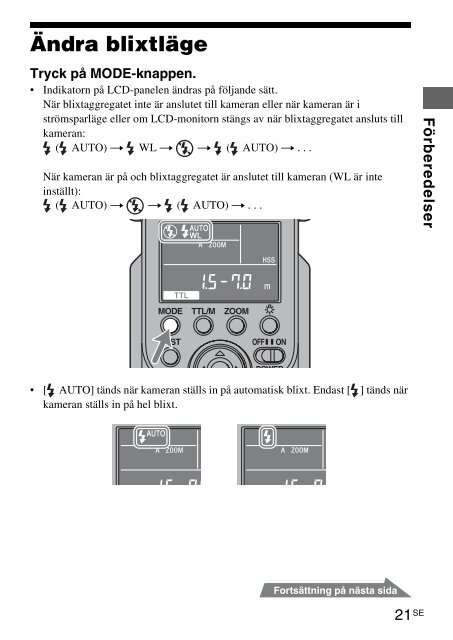 Sony HVL-F58AM - HVL-F58AM Consignes d&rsquo;utilisation Su&eacute;dois