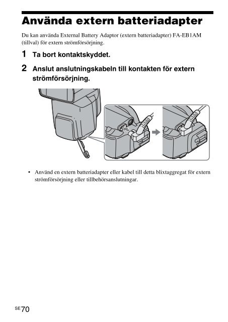 Sony HVL-F58AM - HVL-F58AM Consignes d&rsquo;utilisation Su&eacute;dois