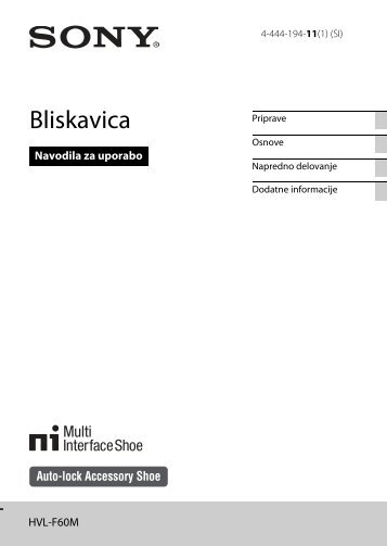 Sony HVL-F60M - HVL-F60M Consignes dâutilisation SlovÃ©nien